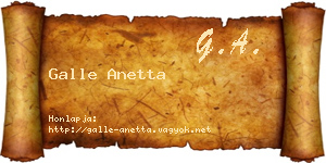 Galle Anetta névjegykártya